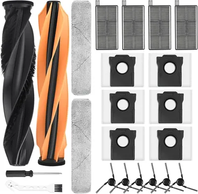 Produktbild von 22 Stück Zubehör für Dreame Aqua10 Ultra Track Complete Saugroboter, 2 Hauptbürste, 6 Staubbeutel, 2 Wischwalze, 4 Filter, 6 Seitenbürsten, 1 Reinigungsbürste, 1 Schraubendreher