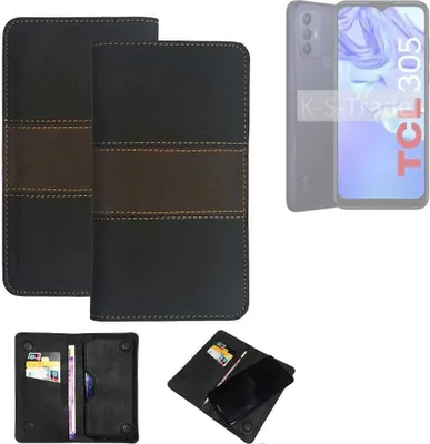 Produktbild von K-S-Trade Hülle Handyhülle kompatibel mit TCL 305 Schutzhülle Walletcase Bookstyle Tasche Schutz Case Handytasche Wallet Cover Kunstleder Snapcase