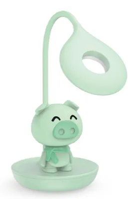 Obrázek produktu pro Luxus Europe – Noční lampička do dětského pokoje, Piggy Mini, mátová zelená – Bezdrátové LED noční světlo pro děti – Nabíjení přes USB-C