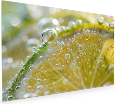 Produktbild von Küchenrückwand Spritzschutz Glas mit Motiv Zitronenscheibe 40 x 40 cm