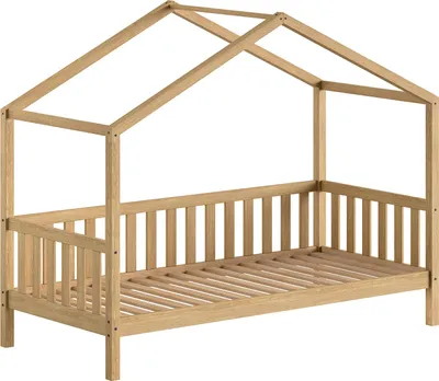 Produktbild von FURNLUX Hausbett Natur Beige 90x200cm / Hauptfarbe: Beige / Abmessungen: 97 x 211 x 170 cm