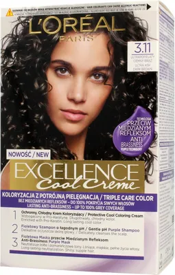 Obrázek produktu pro L'Oreal Paris Excellence Cool Creme Farba 3.11 Ultrapopielaty Ciemny Brąz