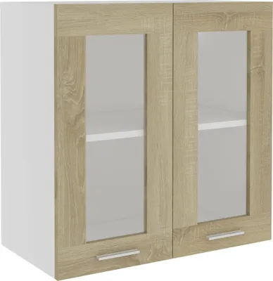 Image de vidaXL Armoire suspendue en verre Lyon Chêne Sonoma 60x31x60 cm Matériau dérivé du bois