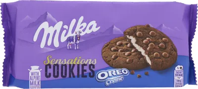 Produktbild von Milka Cookies Sensations Oreo Milka Kekse mit Oreo Creme 156g