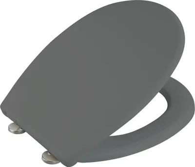 Image de WENKO SIÈGE WC VORNO Abaissement automatique Couvercle WC Lunettes gris Duroplast