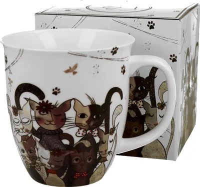Produktbild von DUO ANIMALS Becher 650 ml CATS FAMILY New Bone China Porzellan