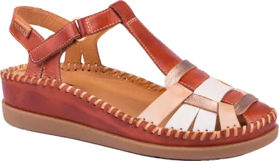 Zdjęcie produktu dla Pikolinos Damski skórzany sandał T-strap klinowy obcas Cadaques W8K-0965C1, rozmiar:39 EU, kolor:Czerwony