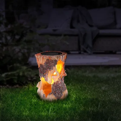 Zdjęcie produktu dla Lampa solarna ogrodowa drewniana lampa solarna zewnętrzna lampa solarna 36515
