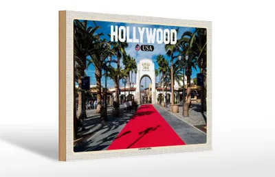 Produktbild von Holzschild Reise 30x20cm Hollywood USA Universal Studios