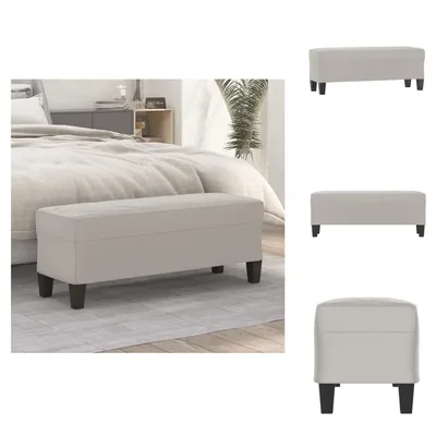 Obrázok produktu pre vidaXL Lavica svetlosivá 100x35x41 cm látka z mikrovlákna - Lavice