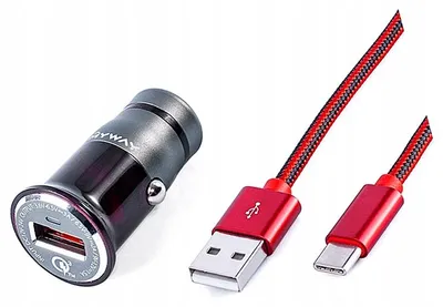 Produktbild von P2Q58 KFZ-Ladegerät USB + USB-C Kabel 12/24V