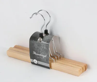 Produktbild von 2er-Set Holz-Hosenbügel Kleiderbügel Röcke aufhängen Kleiderschrank 25cm