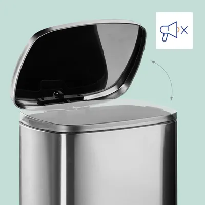Produktbild von 50 l Edelstahl-Treteimer - Deckel mit Soft-Close-Funktion