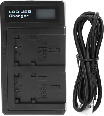 Produktbild von Plastová nabíjačka batérií s LCD displejom, batéria do fotoaparátu, dvojité nabíjanie pre NP-FV100
