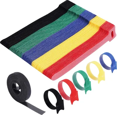 Obrázek produktu pro Balení 100 opakovaně použitelných stahovacích pásek na suchý zip