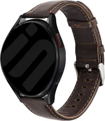Produktbild von Strap-it Samsung Galaxy Watch 6 - 44mm Leder Armband (Dunkelbraun)