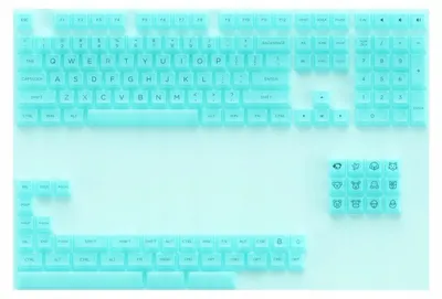Produktbild von Akko ASA Clear Keycap Set 155 Stück PC Mint