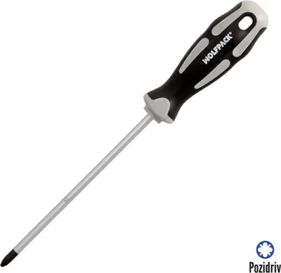 Produktbild von Wolfpack Destornillador Pozidriv Acero S2 Mango TPR Bimaterial. Medida PZ 2 x Ø 6 x 150 mm. DIN5262., 102 g