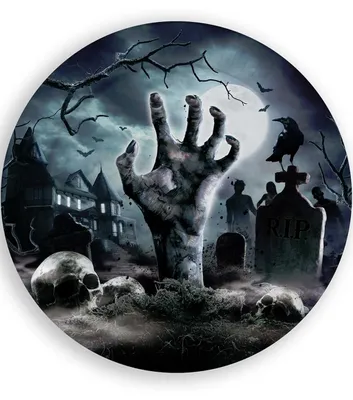 Produktbild von Zombie Friedhof Pappteller für Halloween 6 St.