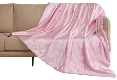 Immagine prodotto di Morbida copriletto in raso per letto, divano o poltrona, 220x240 cm, rosa