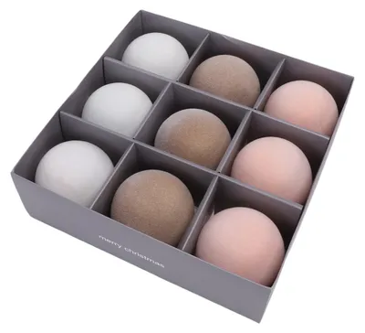 Produktbild von 9er-Set Samt-Kugeln, bruchsicher, 8 cm, beflockt, Christbaumkugeln zur Dekoration für Zuhause, Partys, Feiertage und Cafés