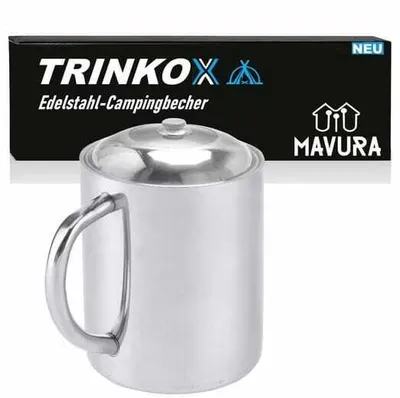 Produktbild von TRINKOX Edelstahl Camping Becher Trinkbecher Kaffee Tasse Mini Outdoor Kochtopf