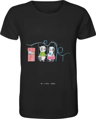 Produktbild von Mr. & Mrs. Panda Tshirt Pandas Freizeitpark besuchen Größe S - Schwarz - Geschenk, T-Shirt Herren, Print-T-Shirt, Oberteil, Achterbahn fahren, shirt