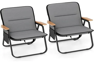 Obrázek produktu pro 2dílná sada skládacích kempingových židlí WY00893PA-1ES-KF, do 150 kg, šedá
