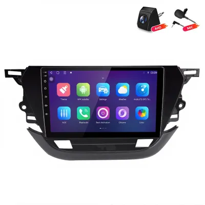 Image de Autoradio Android avec caméra de recul pour Opel Corsa F (2019-2023), compatible avec CarPlay et Android Auto sans fil, processeur 8 cœurs, 6 Go de RAM et 128 Go de stockage, navigation GPS 4G LTE, écran de 9 pouces