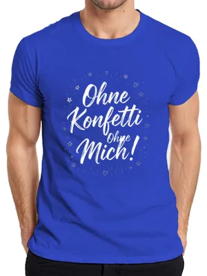 Immagine prodotto di Senza coriandoli, senza di me! Maglietta da uomo per feste, Carnevale di Colonia, blu, XL