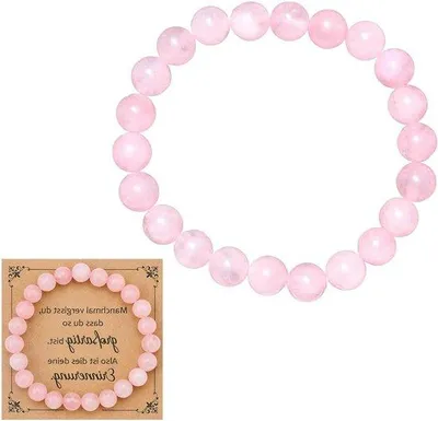 Immagine prodotto di Bracciale con perle di quarzo rosa per la mamma e la fidanzata