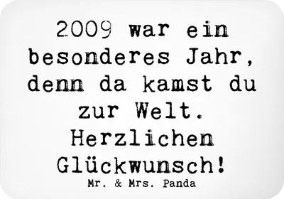Produktbild von Mr. & Mrs. Panda magnet Spruch 2009 Geburtstag - Weiß - Geschenk, Geburtstagsgeschenk, Glückwunsch, haftmagnet, whiteboardmagnet, Jahr der Geburt, Geburtsjahr, Feier, 14.