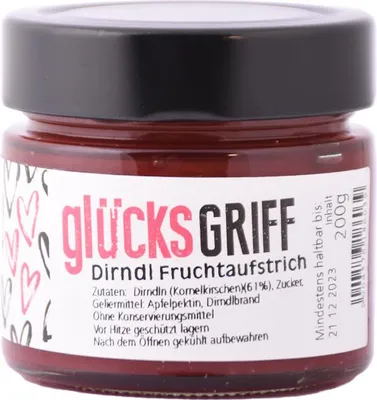 Produktbild von GlücksGriff Dirndlmarmelade 200g von Genuss-Bauernhof Distelberger