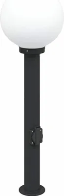 Immagine prodotto di Lampada a paletto con presa elettrica 80 cm Nera IP44