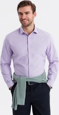 Zdjęcie produktu dla Ombre Clothing Koszula męska z długim rękawem Sailo lawendowy L