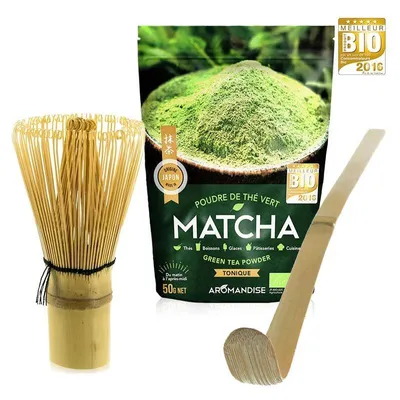 Obrázok produktu pre Krabička na zelený čaj matcha + metlička + bambusová lyžička