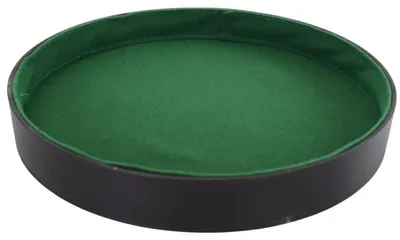 Image de Piste de poker Ø 26 cm Assiette à dés en plastique Cube noir