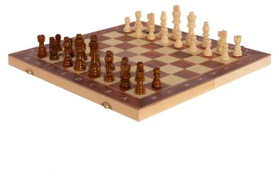 Produktbild von Schachspiel King aus Holz, klappbar, magnetisch, braun, Königshöhe 8 cm, Brett 39x39 cm