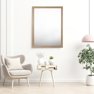 Produktbild von CLAMARO 'Vision' Wandspiegel maßgefertigt | Eiche Sonoma | Moderner eckiger Spiegel mit MDF-Holzrahmen, inkl. Metall, Größe:45x105