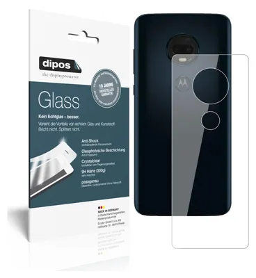 Produktbild von 2x Schutzfolie für Motorola Moto G7 Rückseite - Anti-Shock 9H Folie dipos Glass
