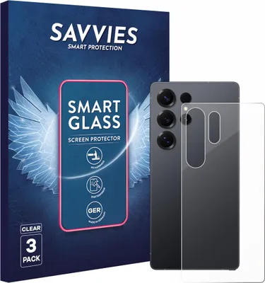 Produktbild von 3x Savvies Schutzglas Folie für Samsung Galaxy S25 Ultra (Rückseite) 9H Panzer Schutzfolie Glas Displayschutz klar transparent