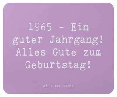 Produktbild von Mr. & Mrs. Panda Mouse Pad Spruch 1965 Geburtstag - Lavendeltraum - Geschenk, Nostalgie, Geburtstagsgeschenk, Einzigartig, Geburtsjahr, Mousepad, Glückwunsch, pc mauspad