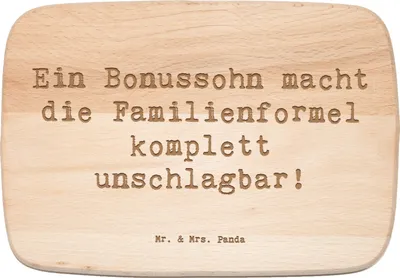Produktbild von Mr. & Mrs. Panda Frühstücksbrettchen Spruch Unschlagbarer Bonussohn - Transparent - Geschenk, Frühstücksbrett, Holzbrett, massivholzbrett, herzerwärmende Sprüche, Liebe