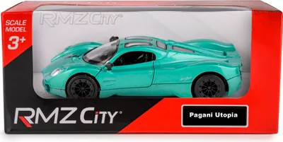Productafbeelding van Pagani Utopia miniatuurauto, groene uitvoering, met pull-back functie