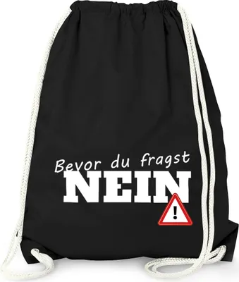 Produktbild von Turnbeutel Gym Bag - Bevor du fragst Nein - Moonworks® schwarz unisize