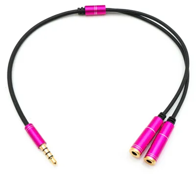 Produktbild von SYSTEM-S Audio Y Kabel 30 cm Stereo AUX Klinke 3,5mm Stecker zu 2x Buchse Adapter Schwarz