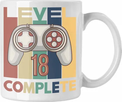 Produktbild von TRENDATION 18. Geburtstag Tasse Jungen Jungs Geschenk 18er Geschenkidee 18 Sohn Gamer (Weiß)