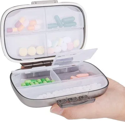 Imagen del producto de Caja para pastillas hermética de 7 compartimentos, ideal para diferentes medicamentos