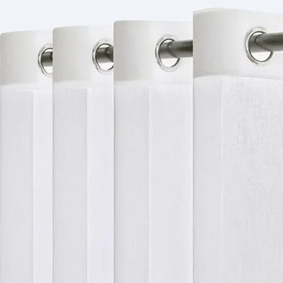 Image de Elzusha - Ensemble de 2 rideaux transparents avec œillets