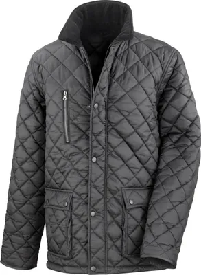 Produktbild von Result Cheltenham Herren Steppjacke mit Fleece-Innenfutter, wasserabweisend, winddicht BC2049 (XL) (Schwarz)